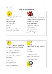 English Worksheet: Useful phrases in discussions
