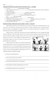English Worksheet: Reading Comprehension, Past Tense and Present Tense