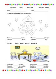 English Worksheet: English test- 2nd grade