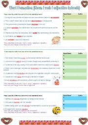 English Worksheet: Word Formation (Nouns / Verbs / Adjectives / Adverbs)
