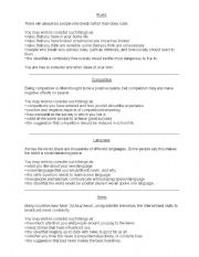 English Worksheet: ESL IGCSE Speaking Topic Cards