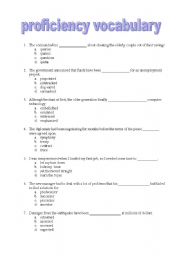 English Worksheet: proficiency vocabulary