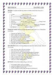 English Worksheet: Revision worksheet advanced