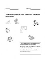 English Worksheet: listening activity