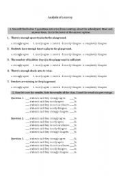 Report-writing II - Analysis of a questionnaire