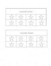 English Worksheet: Colours Bingo