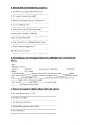 English worksheet: quiz