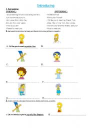 English worksheet: INTRODUCING OTHERS. + ROLE PLAY