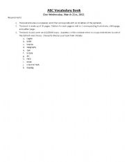 English worksheet: ABC book