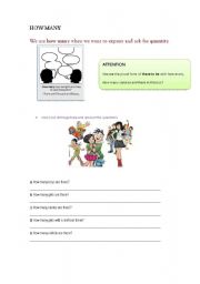 English worksheet: How Many