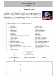 English Worksheet: Environmental problems, consequences and solutions