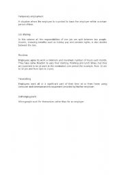 English Worksheet: work