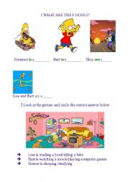 English Worksheet: What are they doing?