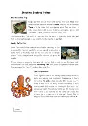 English Worksheet: Shocking Seafood Dishes