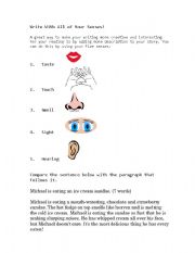 English worksheet: Using Sensory Details