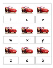 English worksheet: reading letters and making new words 