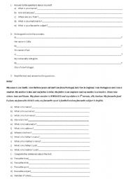 English worksheet: basic English