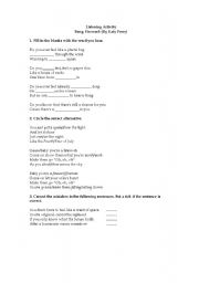 English Worksheet: listening activity (song firework)