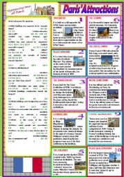 English Worksheet: Paris Attractions