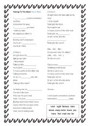 English Worksheet: Talking to the moon - Bruno Mars