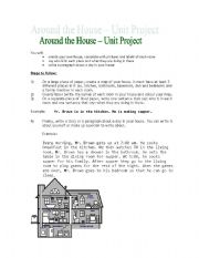 English Worksheet: Around the House- Unit Project
