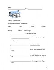 English Worksheet: Car Washing Street 