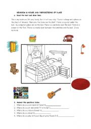 English Worksheet: My Bedroom