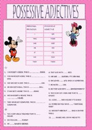 English Worksheet: possessive adjectives