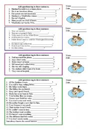 English Worksheet: Tag questions