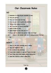 English Worksheet: Our Classroom Rules