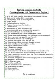Common Expressions, phrases and Sentences in English 1