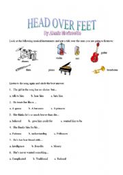 English Worksheet: HEAD OVER FEET