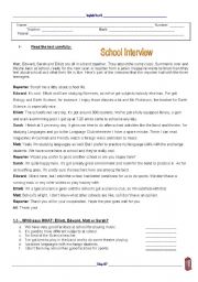 English Worksheet: Test - School
