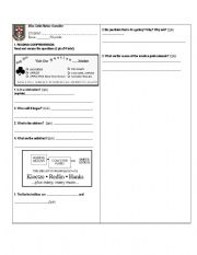 English worksheet: Reading Comprehension