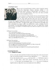 English Worksheet: English Test (complete) Music Based