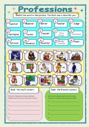 English Worksheet: Professions