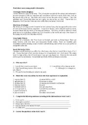 English worksheet: tenses and more