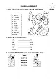 English Worksheet: colours and ing