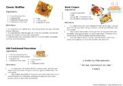 English Worksheet: Cooking Classes - Recipes