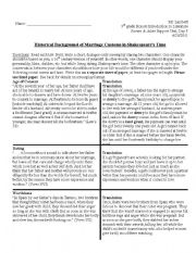 Historical Background of Marriage Customs in Shakespeares Time Creative Writing Handout