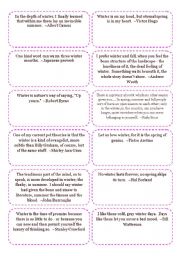 English Worksheet: Winter Quotes