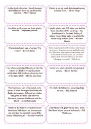 English Worksheet: Winter Quotes