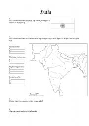 English Worksheet: Research on India