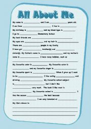 English Worksheet: Introduce myself