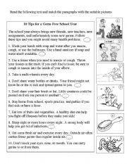 English Worksheet: Healthy tips