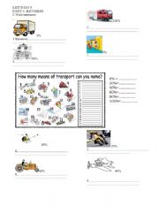 English worksheet: Transportation