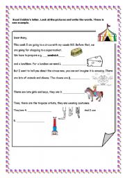English worksheet: 4 pages vocabulary and readng 