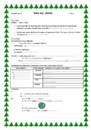 English Worksheet: save our planet