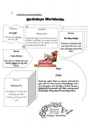 English Worksheet: Birthday celebrations around the world