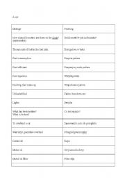 English Worksheet: the car